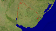 Uruguay Satellit + Grenzen 1280x720
